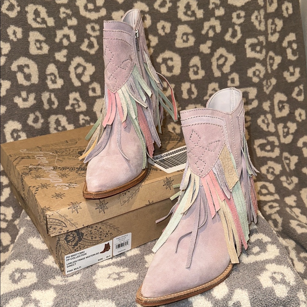 Free People Collection Lawless Fringe Western Booties in Pink Multi ππ - Picture 12 of 17